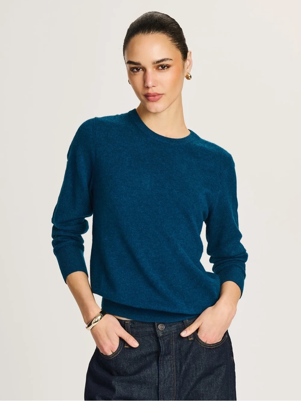 Naadam Original Cashmere Sweater Peacock Blue size XS